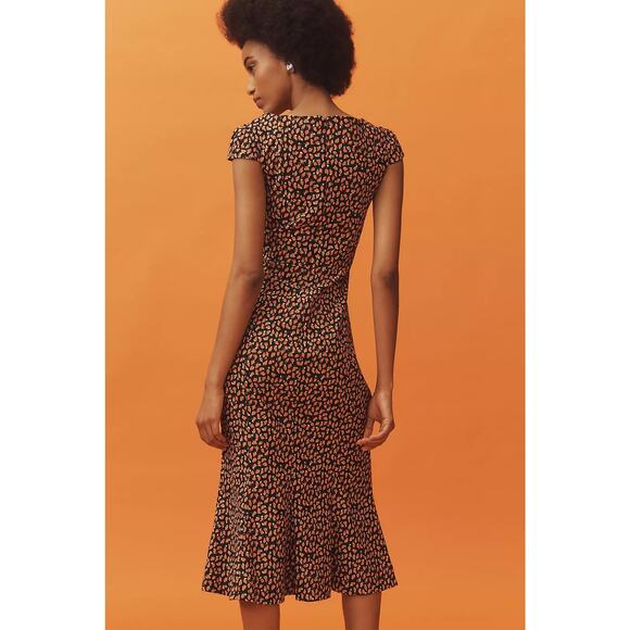 Anthropologie NWT Cecily Sweetheart Fit & Flare Raspberry Midi Dress XL - Picture 2 of 11